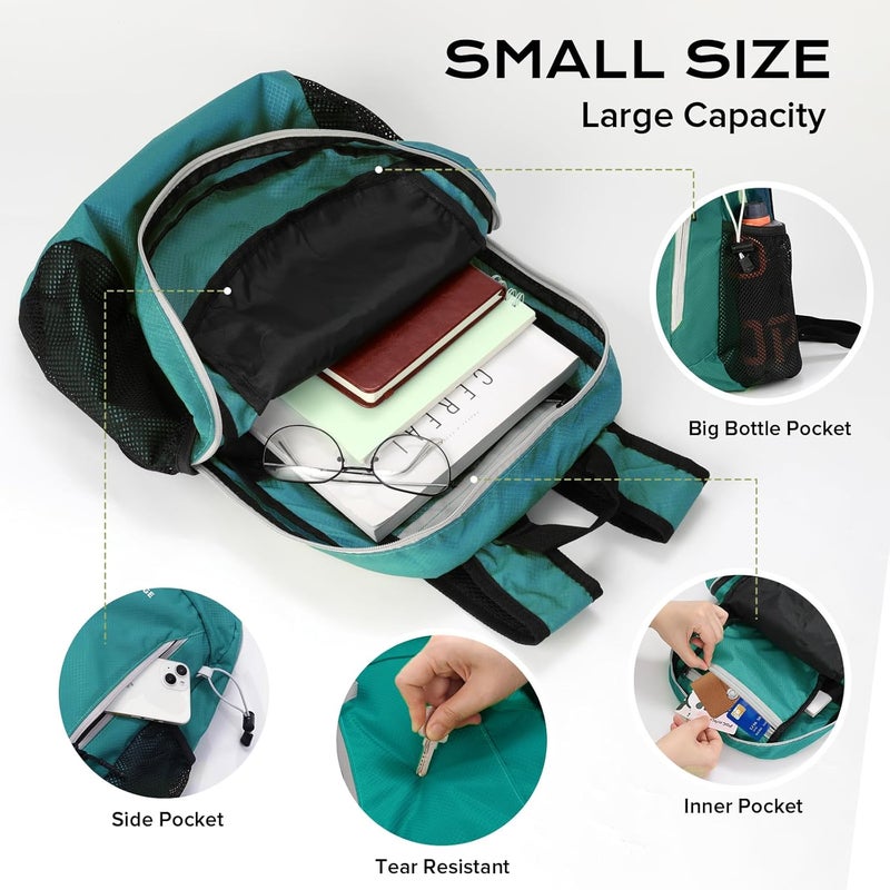 VPBAGE Store 15L Water-resistant Hiking Daypack, Small Backpack Travel Outdoor, Lightweight Day Pack with Tool Loops - Image 3